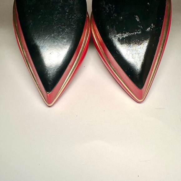 Saint Laurent Red Leather Ankle T Strap Stiletto Shoes size 36 or U.S. 6 - Picture 9 of 10